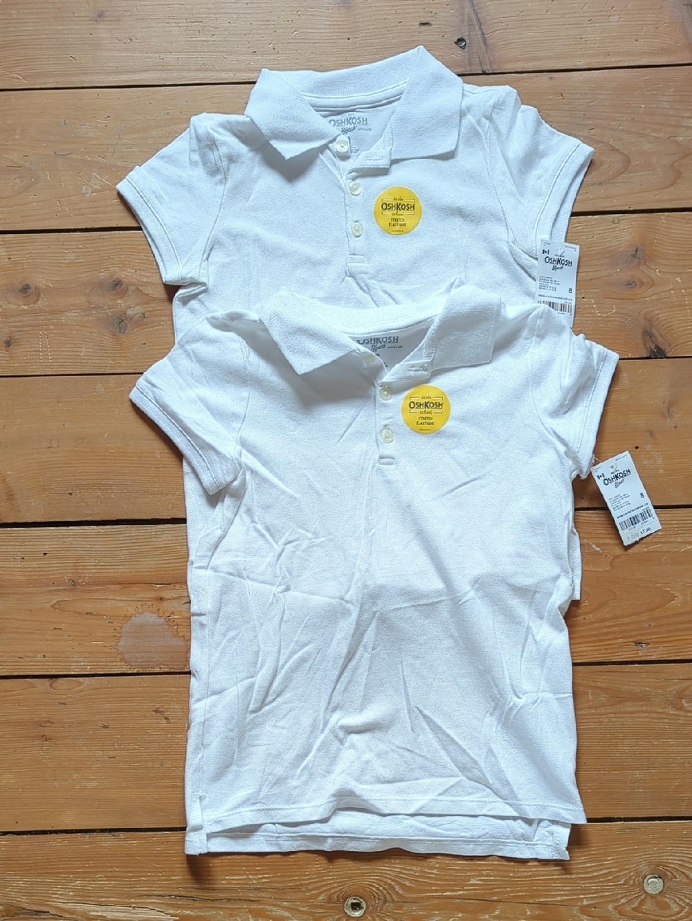 271-**NWT**OshKosh B'gosh Girls' White Polo Top - Short Sleeve Twin Set